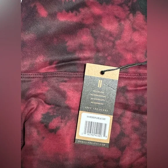 NWT NOBULL High-Rise Matte Crop Tight - Medium - Lava and Black Tie Dye (Red) - Picture 6 of 8